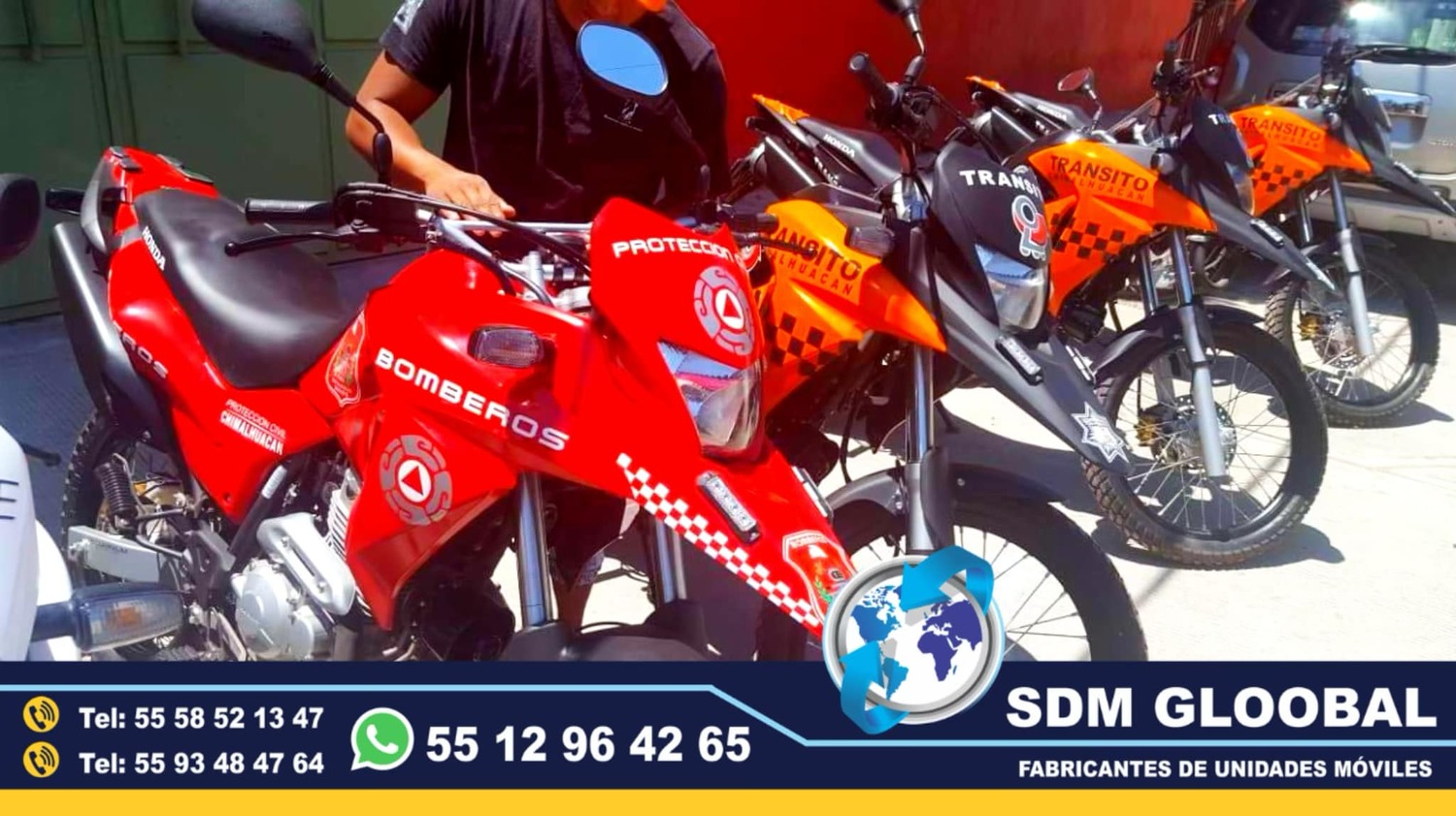 Equipo Venta Fabricacion Conversion y Equipamiento de MotoPatrullas cuatrimotos bicicletas<br>