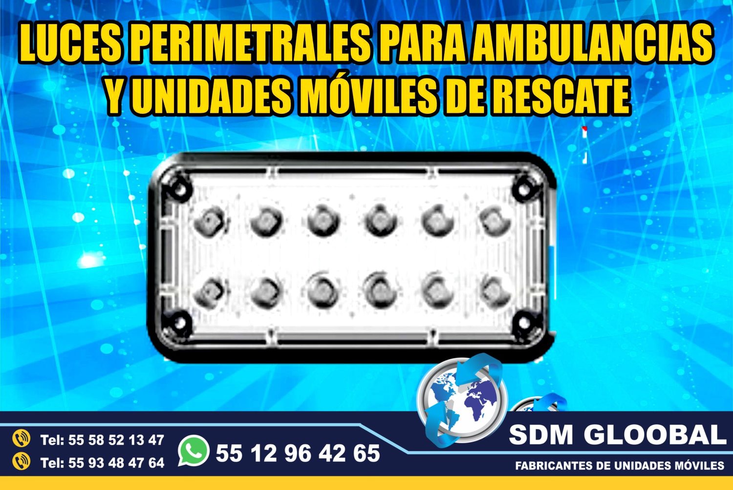 Venta e Instalacion de Luces Perimetrales Auxiliares Emergemcia para Ambulancias de Traslado<br>