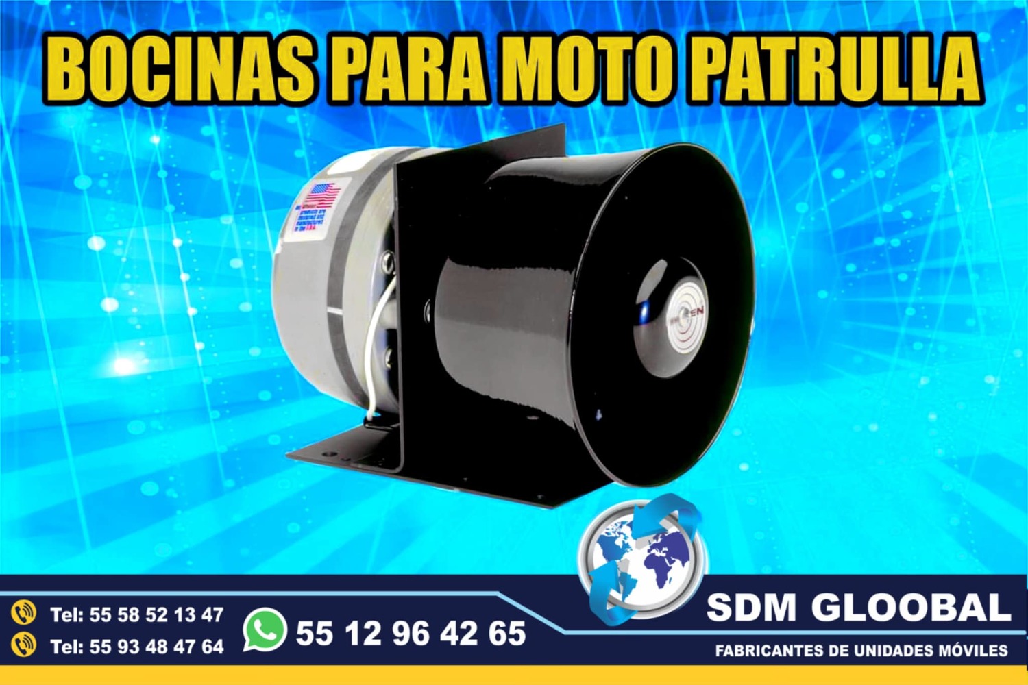 Venta de Bocina para moto patrullas pick up sedan escolta, ministerial, ficalia, auxiliares<br>