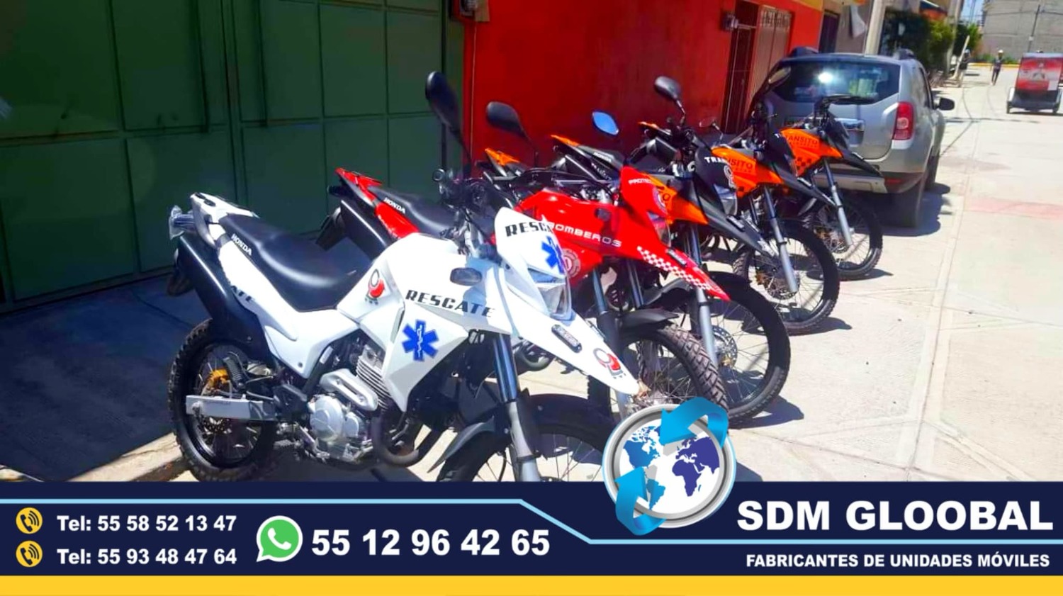 Equipo Venta Fabricacion Conversion y Equipamiento de MotoPatrullas cuatrimotos bicicletas<br>