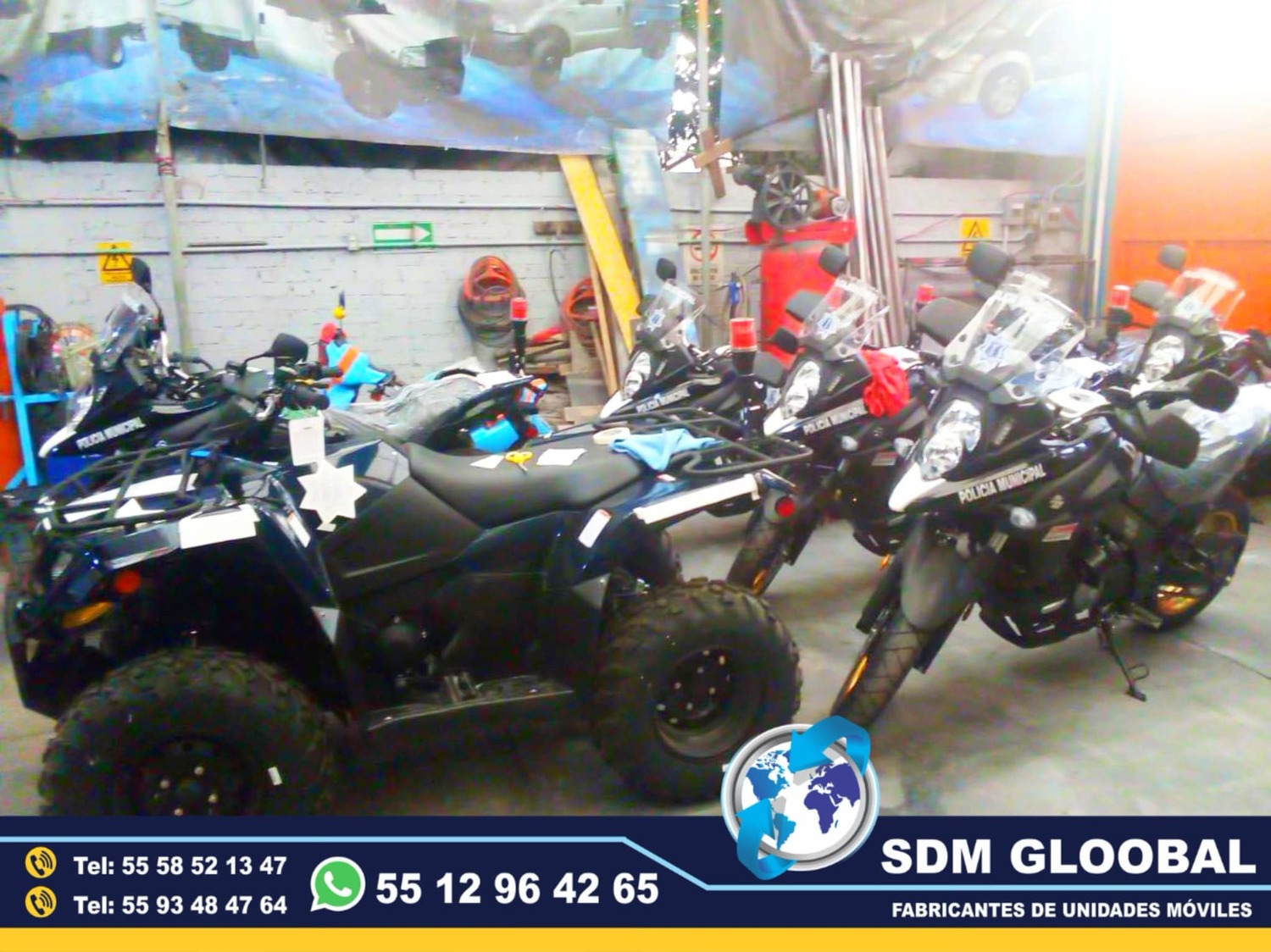 Equipo Venta Fabricacion Conversion y Equipamiento de MotoPatrullas cuatrimotos bicicletas<br>