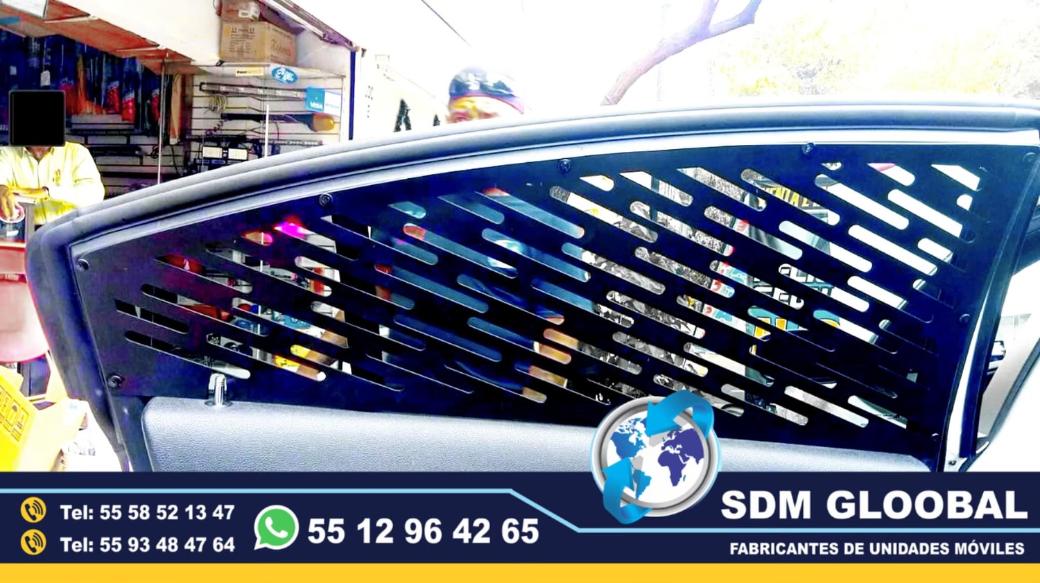 Rejillas o rejas de proteccion de ventanas para patrullas equipadas<br>