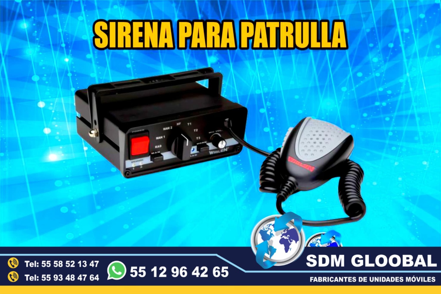 Venta de Sirena para moto patrullas pick up sedan escolta, ministerial, ficalia, auxiliares<br>