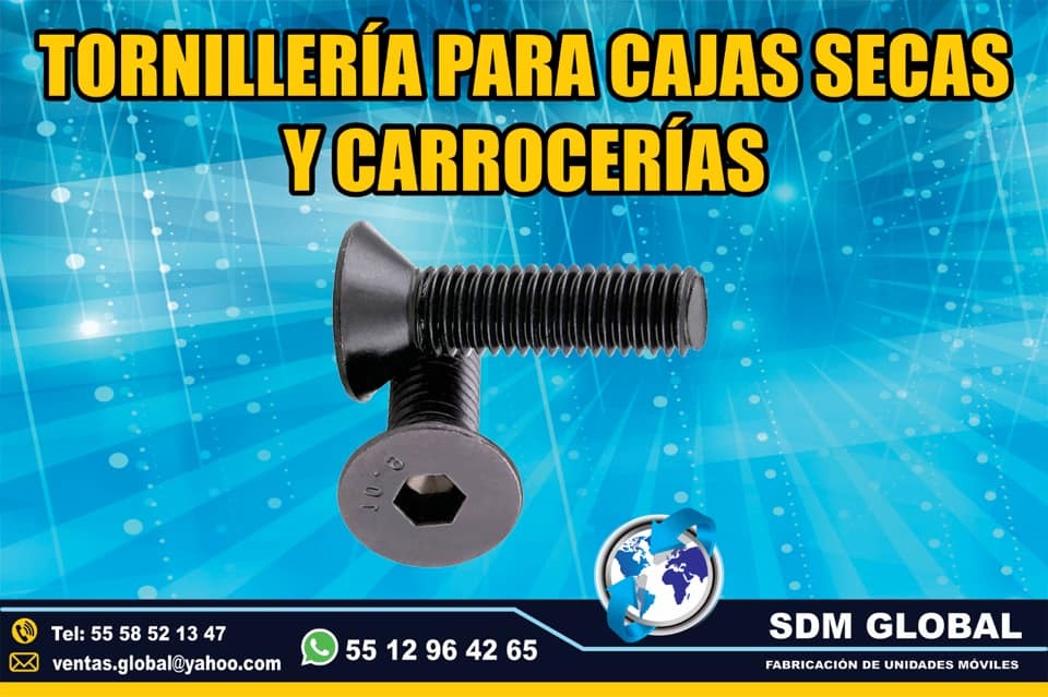 Tornillos para carrocerias y cajas secas plataformas remolques<br>