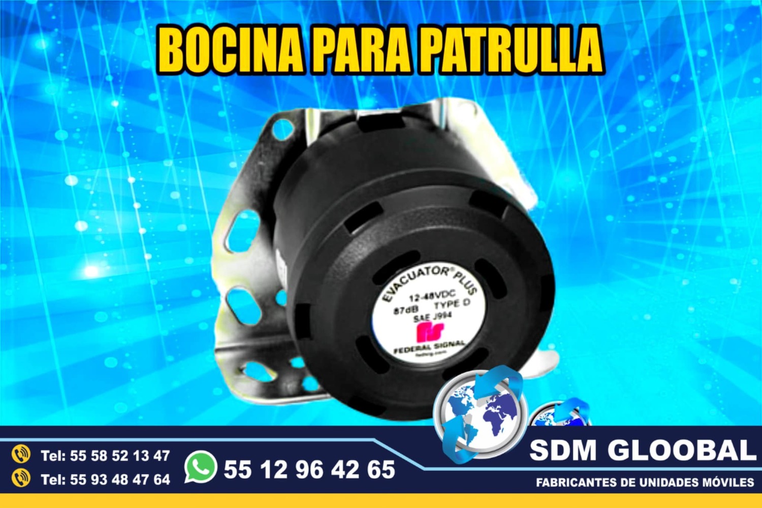 Venta de Bocina para moto patrullas pick up sedan escolta, ministerial, ficalia, auxiliares<br>